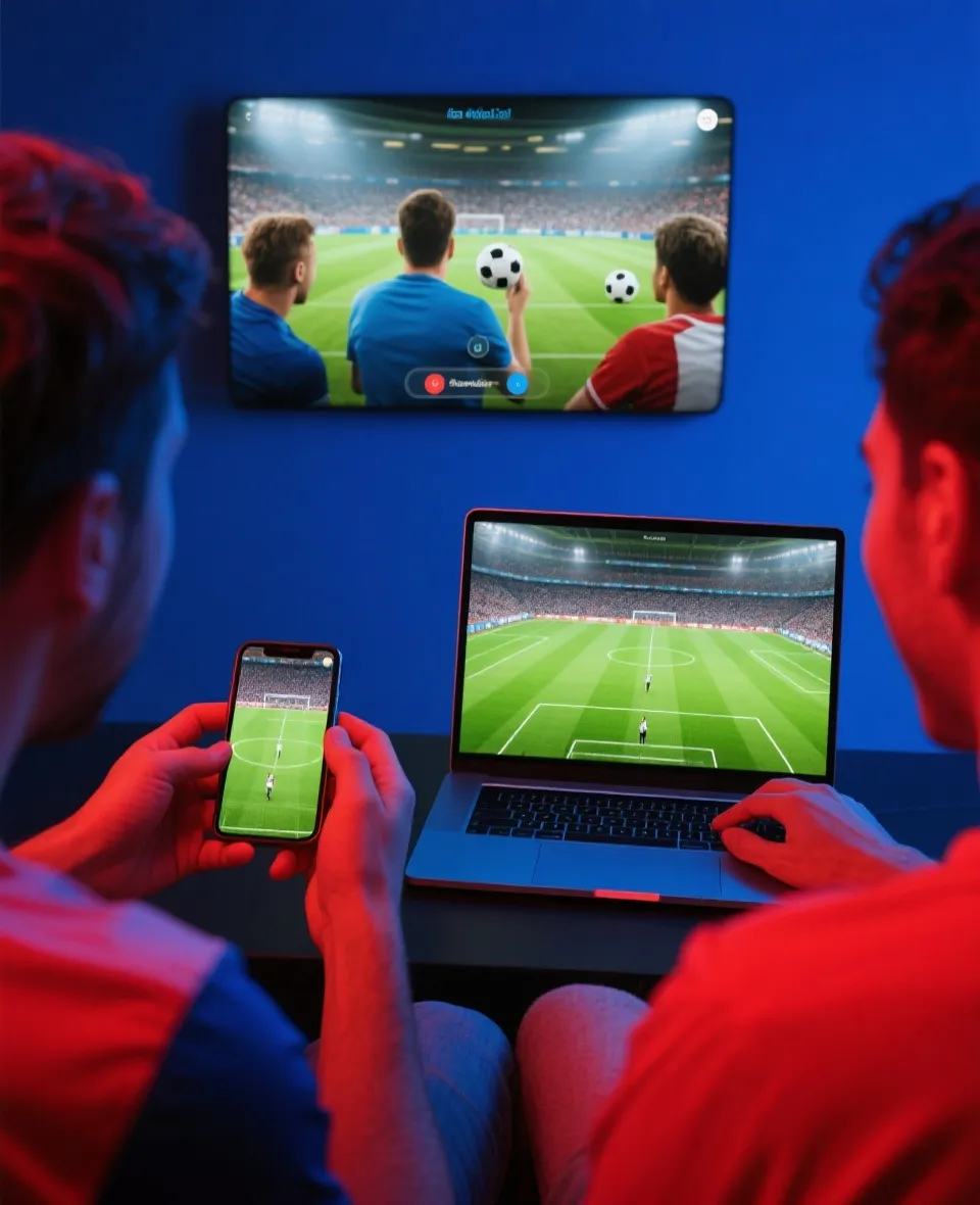 多裝置觀看世界盃直播示意圖